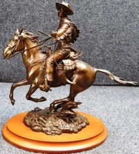 LE John Wayne on Horseback Franklin Mint Bronze Sculpture / Statue 111/1,000 COA