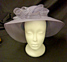 GIOVANNIO WOMENS DUSTY VIOLET WIDE BRIM DRESS HAT BOW CHURCH DERBY TEA