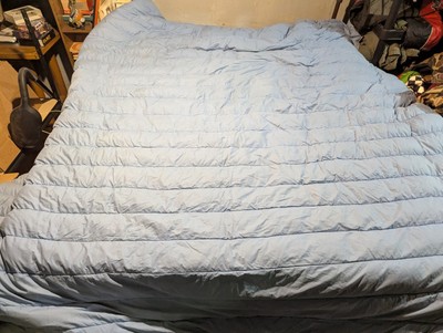 希少 60s Eddie Bauer Vintage Down Blanket Vintage Eddie Bauer Blanket 88x97 Blue Goose Down Queen Comforter