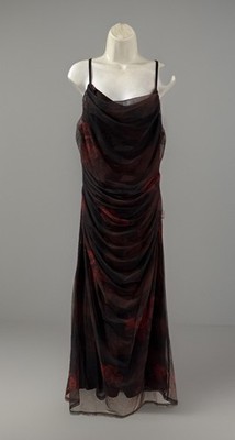 Cider Brown Sheer Rose Print Spaghetti Strap Maxi Dress Size 1XL