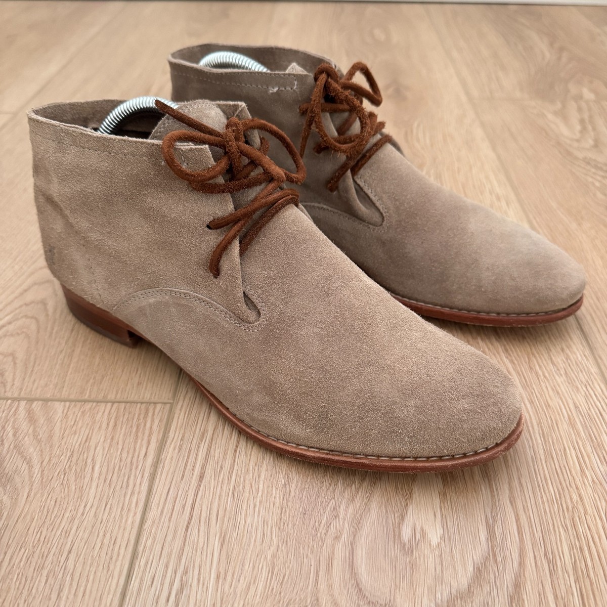 Frye Carly Chukka Taupe Leather Suede Boots Women's Size 10B EUC
