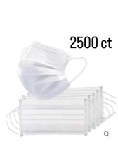 Bulk Lot: Approx. 2500 White Disposable Face Masks Surgical 19lb Box