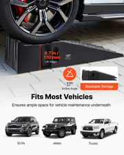 Car Ramps, 2 PCS 16000 lbs GVW Capacity, 6.7 in Lift Height, Black