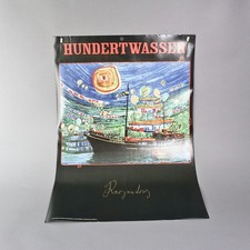 Hundertwasser Regentag Poster 1972 nach einem Foto von M. Bockelmann 1.Z