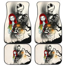 Nightmare Before Christmas Cartoon Car Floor Mats Jack Sally And Zero Hallowee
