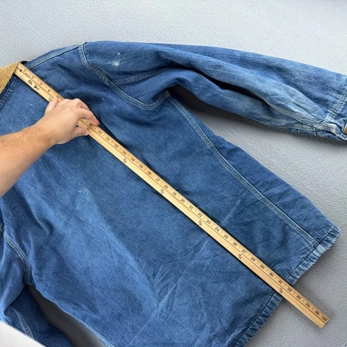 Vintage Lee Jelt Denim Chore Coat Mens 42 Reg  70s Blanket Lined Jacket image 17
