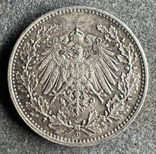 1/2 Mark 1918 D Deutsches Reich 2,77 g .900 Silber KM#17 K110326F
