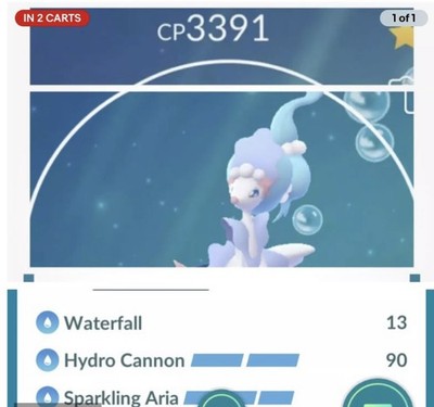   Primarina Legacy Hydro Level 50 Pokémon Trade  2 Charge,Pkmn Go Master Pvp