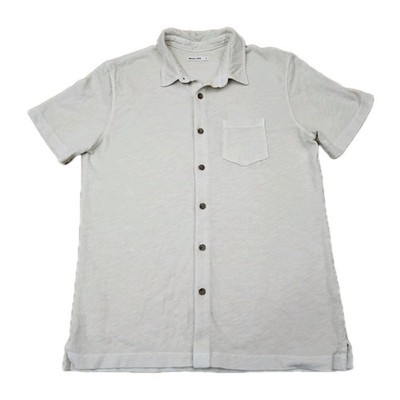 Marine Layer Vintage Heavy Slub Mood Beige Button Down Beach Casual Shirt Small