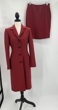 Anne Klein Ann Skirt Suit Red Women  s Size 2, EXCELLENT CONDITION 