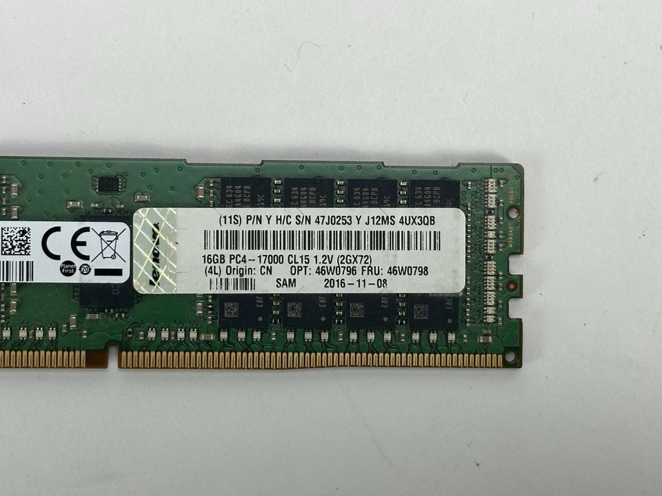 Lenovo 16GB 2Rx4 PC4-2133P-R Reg RDIMM ECC DDR4 Server RAM Memory Samsung - Image 2 of 4