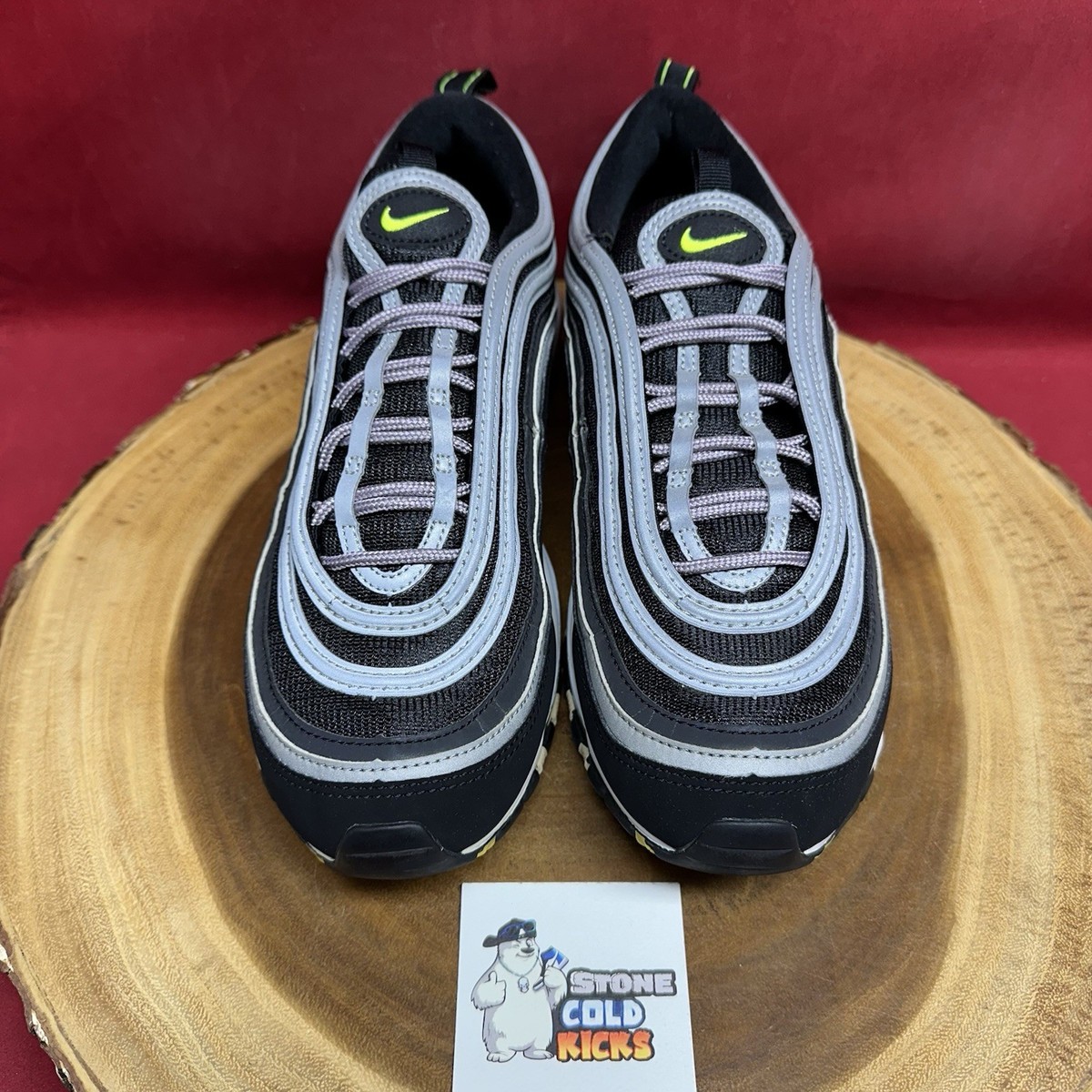 Nike Air Max 97 OG QS Neon Black Volt Silver 921826 004 Size 9 90 Nike Air Max 97 OG QS Neon Black Volt Silver 921826 004 Size 9 90