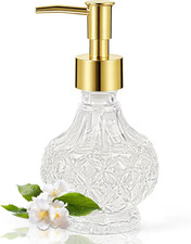 Glass Hand Soap Dispenser Bathroom with Rust-Proof Pump  Small Crystal Soap Dis