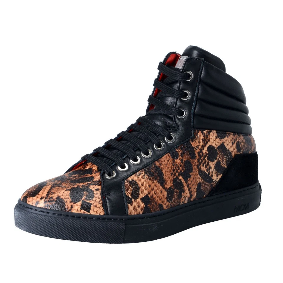 MCM Visetos Para Mujer Jaguar Negro Alto Top Moda Tenis Zapatos Talla 5 6 7 8 9 10 Foto 2 de 4