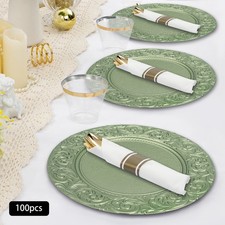100 Pack 13 Inch Round Charger Plates Wedding Dinner Reusable Chargers Plates