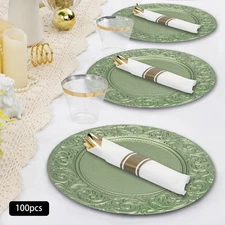 100 Pack 13 Inch Round Charger Plates Wedding Dinner Reusable Chargers Plates