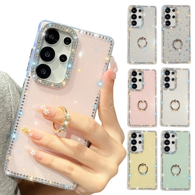 For Samsung Galaxy S26 S25 S24 FE S23 Ultra Shockproof Bling Glitter Case + Ring
