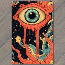 Art Print Dripping Eye Outer Space Surreal Tentacles Galaxy Cosmic Horror Weird