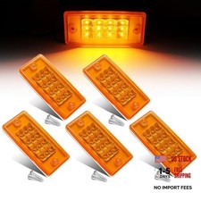 5 PCS 2nd Generation Amber Cab Marker Lights 12LED SMD Rectangle Amber 5 Pcs