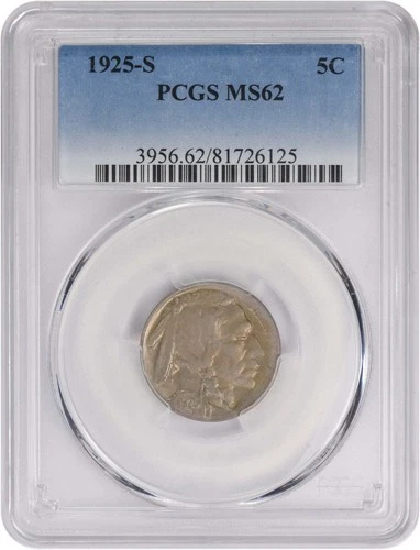 1925-S Buffalo Nickel MS62 PCGS