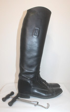 KJ Long Life Tall Riding Size 9 Field Black Leather Boots Women's Equestrian
