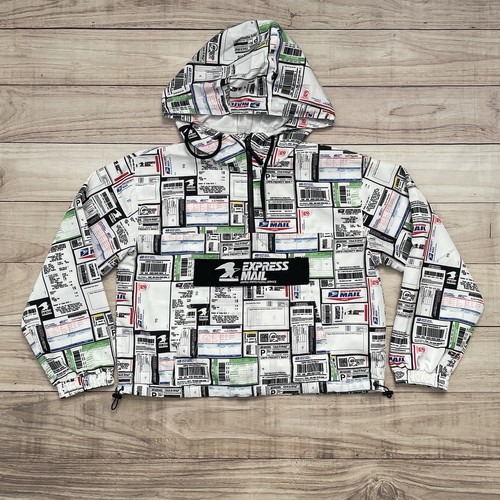 Forever 21 EXPRESS MAIL USPS 1/4 Zip Hooded Pullover Windbreaker Jacket ...