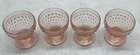 Vintage Anchor Hocking Pink Glass Hob Nail Sherbet Desert Dish Cups Set Of 4