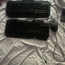 2 black mechanical keyboard with mouse bundle