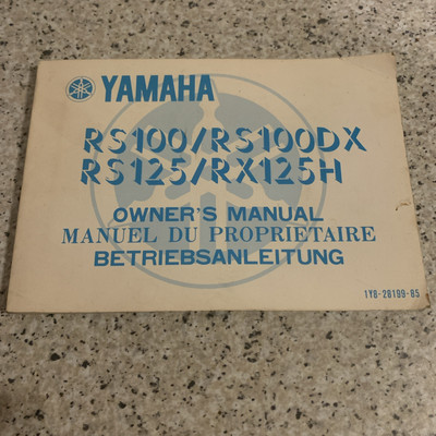 GENUINE YAMAHA RS100/RS100DX/RS125/RX125H Owners Manual Part No. 1Y8-28199-85