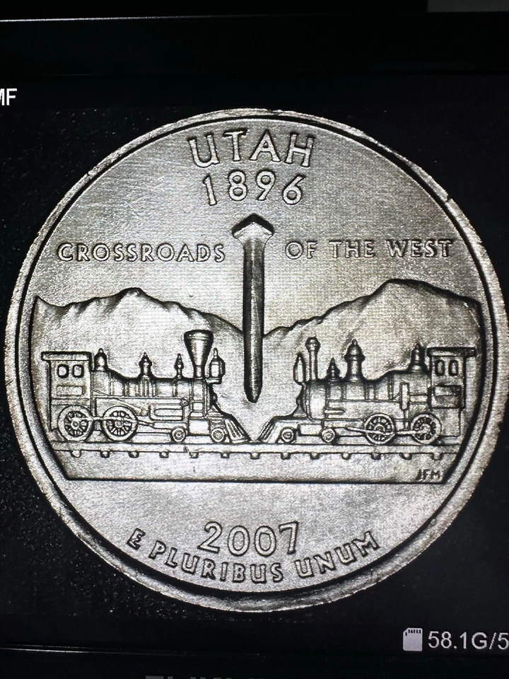 2007 P Utah State Quarter Clean One With Die Chips Cracks And Doubling $$$$ - Image 2 of 4