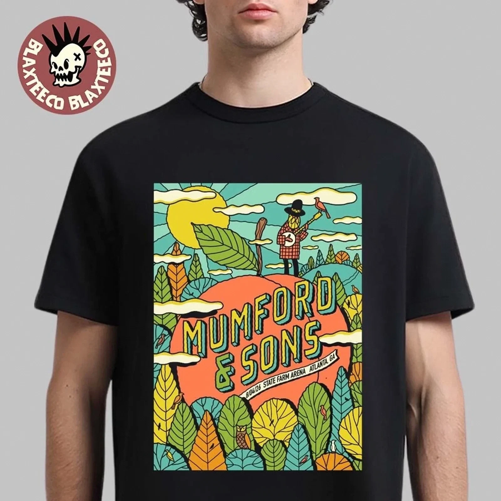 Mumford And Sons Atlanta 2026 Concert T-Shirt State Farm Arena Retro