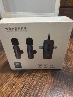 3 in 1 Wireless Clip-on Microphones for iPhone, Camera, Android, iPad, Sealed