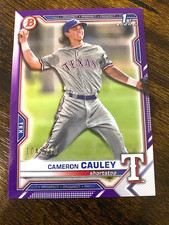 Cameron Cauley - 2021 Bowman Draft 1st - Purple Paper 104/250 - BD-192 - Rangers