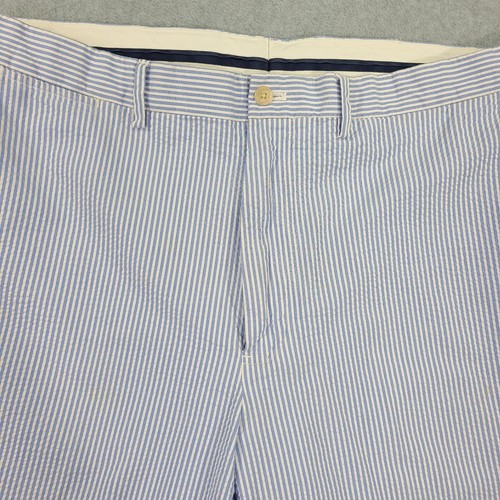 Polo Golf Ralph Lauren Seersucker Shorts Mens 38 Blue White Chino 8” Inseam - Picture 5 of 21