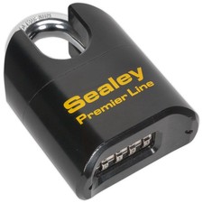 Image of Sealey Steel Body Combination Padlock Shrouded Shackle 62mm