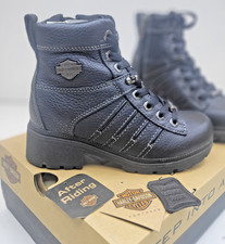 Harley-Davidson Women  s Black Leather Ankle Boots Size 6  NEW w/ Tags  In Box