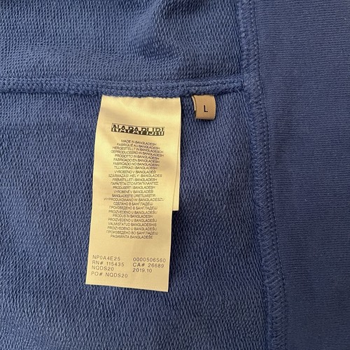 Napapijri Felpa Full Zip Uomo L Giacca Blu Y2K Outdoor Stile Retrò - Foto 11 di 11