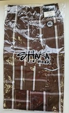 SHAKA MENS CARGO SHORTS BROWN CASUAL PLAID LOOSE FIT SHORTS XL