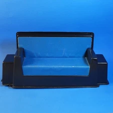Vintage Barbie Family House Sofa 1968 Blue Black Mod Couch 1960s