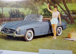 Vintage 1960s Mercedes 190SL Roadster Sales Brochure Flyer w/ Spec ...