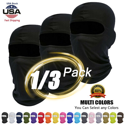 1/3 Pack Balaclava Thin Breathable Face Mask Outdoor Motorcycle Ski Neck Gaiter