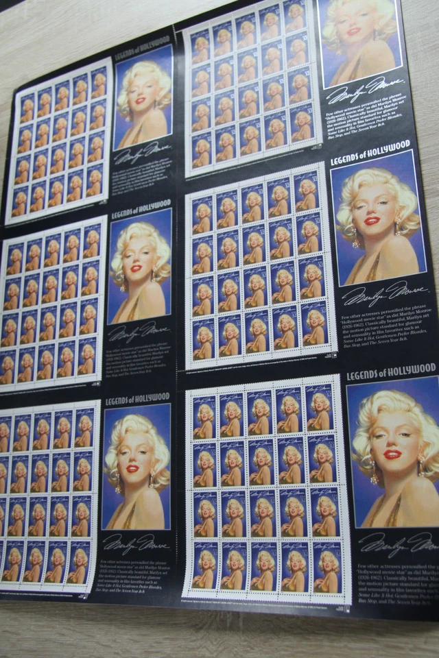 USA 1995 - Kleinbogen 2570 Legends of Hollywood: Marilyn Monroe ** im Großbogen - Bild 1 von 1
