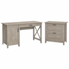 Bush Furniture Key West 54W Computer Desk with Storage and 2 Drawer Lateral...