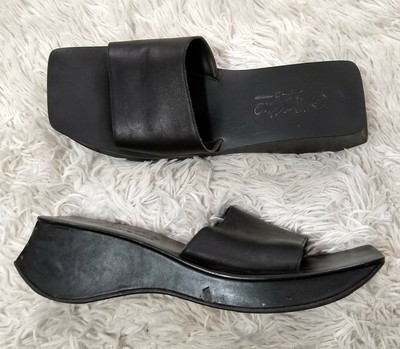 90s black slide sandals