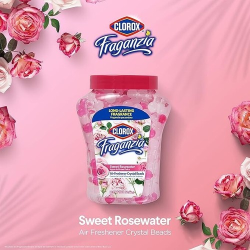 Fraganza Deodorante Perline Cristallo Acqua di Rose Dolce 12Oz | Aria Lunga Durata Fr - Foto 2 di 5