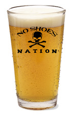 No Shoes Nation - Country Rock - 16oz Pint Glass Handmade Barware Beer Liquor 26