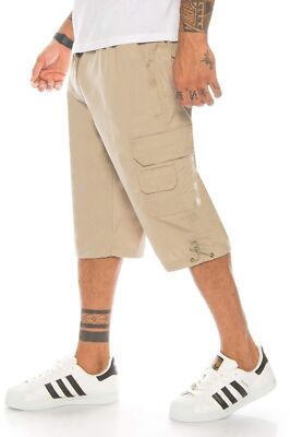 Herren Bermuda Shorts Cargo Cargohose kurz 3/4 kurze Hose knielang Dehnbund