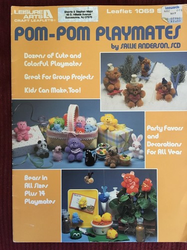 Leisure Arts - Pom-Pom Playmates (1986) Craft Leaflet #1069 - Pre-owned