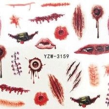 Multicolor Halloween Red Mouth PVC Nail Art Decoration Stickers #887-3158