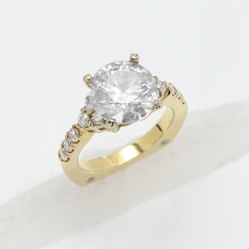 Anillo de compromiso grande de diamantes de 18 k anillo de diamantes naturales de 4,07 quilates - Imagen 4 de 6